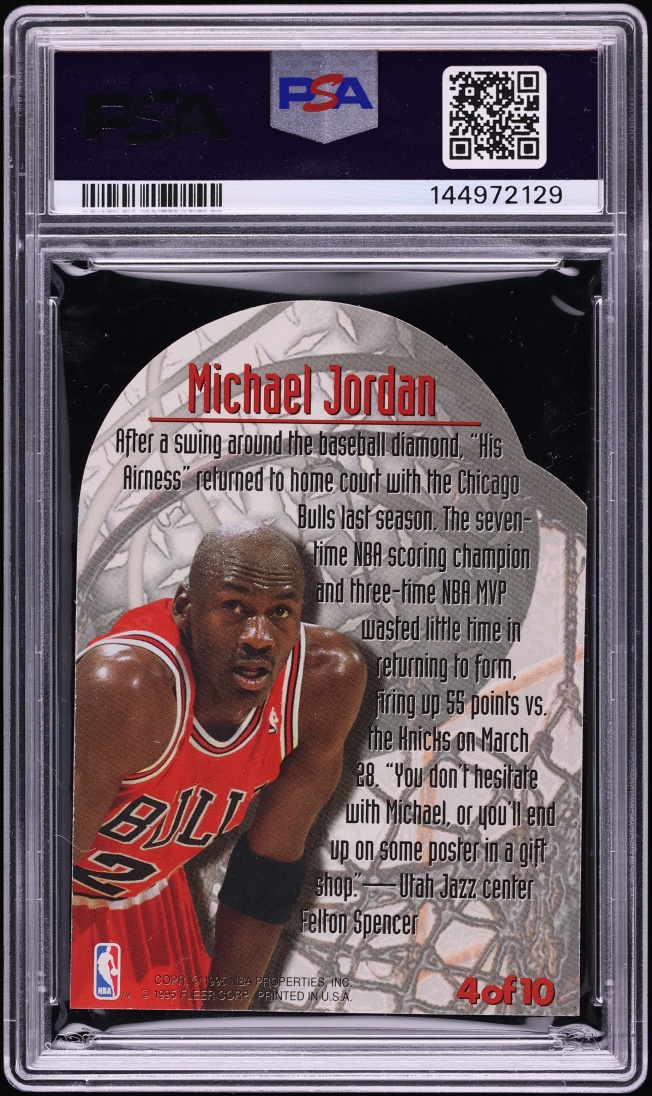 1995 Metal Maximum Metal Die-Cut Michael Jordan #4 PSA 9 MINT