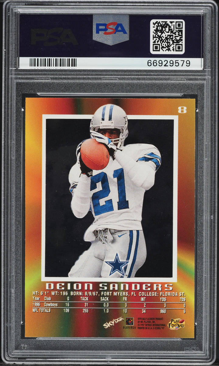 1997 Skybox E-X2000 Deion Sanders #8 PSA 10 GEM MINT