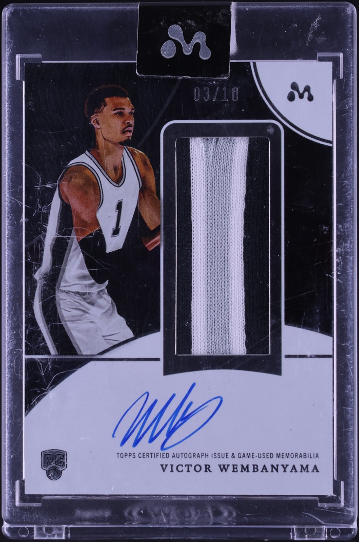 2023 Topps Mercury Black Refractor Victor Wembanyama ROOKIE PATCH AUTO /10 #WAR-4F