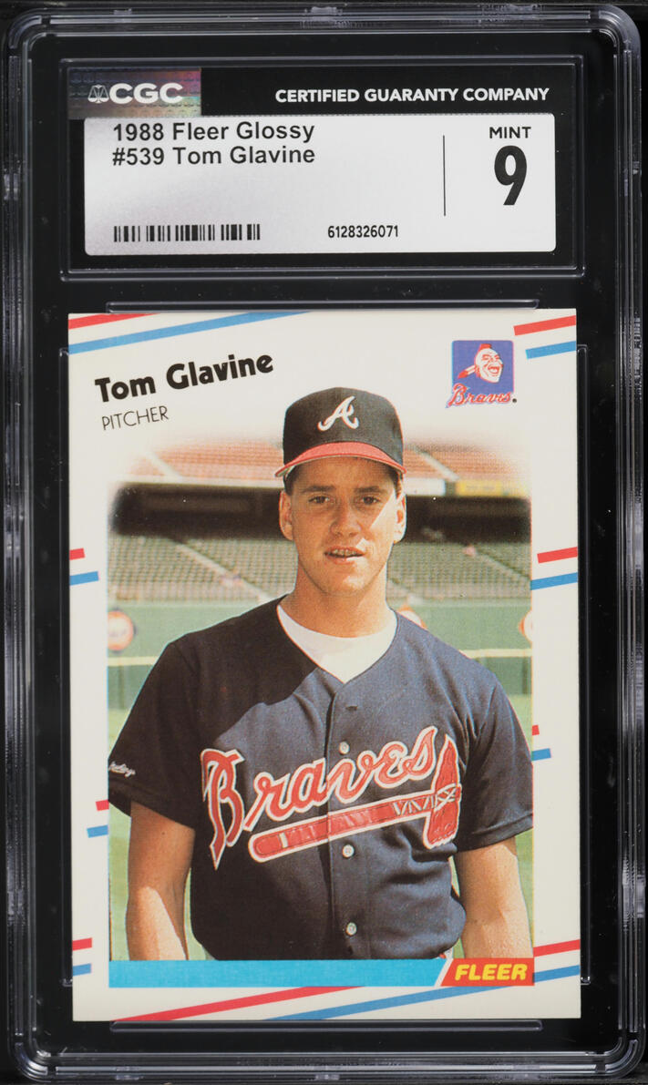 1988 Fleer Glossy Tom Glavine ROOKIE #539 CGC 9 MINT