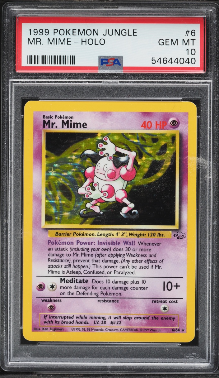 1999 Pokemon Jungle Holo Mr. Mime #6 PSA 10 GEM MINT