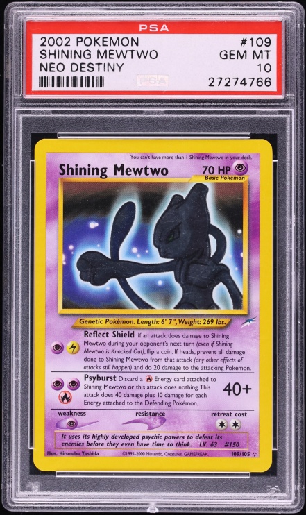 2002 Pokemon Neo Destiny Shining Mewtwo #109 PSA 10 GEM MINT