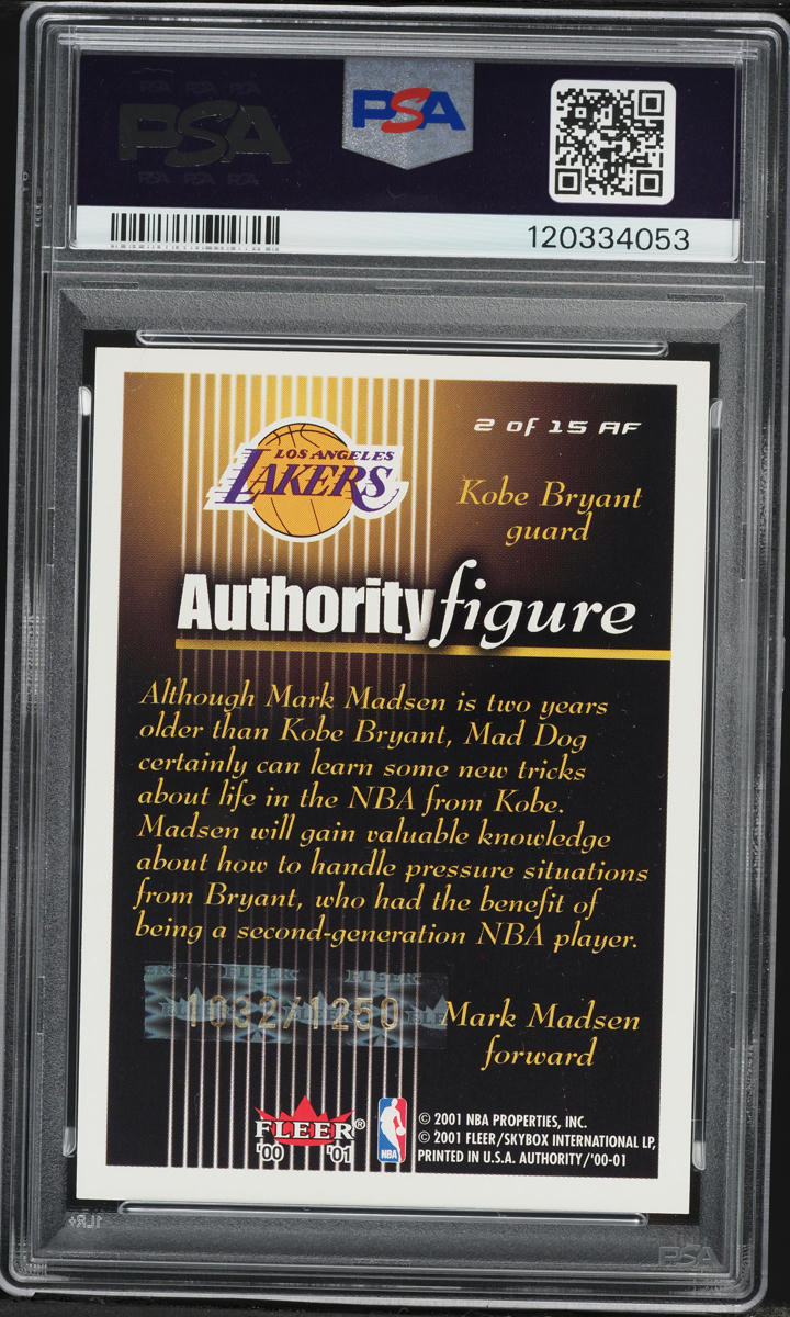 2000 Fleer Authority Figures Kobe Bryant & Mark Madsen /1250 #2 PSA 9 MINT