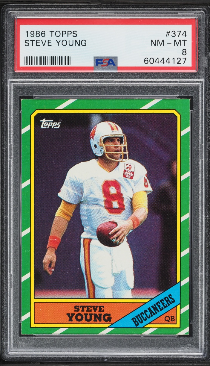 1986 Topps Football Steve Young ROOKIE #374 PSA 8 NM-MT