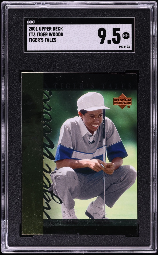 2001 Upper Deck Tiger's Tales Tiger Woods ROOKIE #TT3 SGC 9.5 MINT+