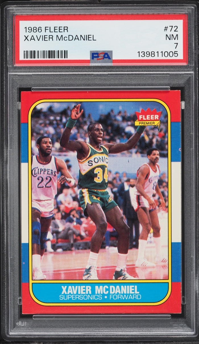 1986 Fleer Basketball Xavier McDaniel #72 PSA 7 NRMT