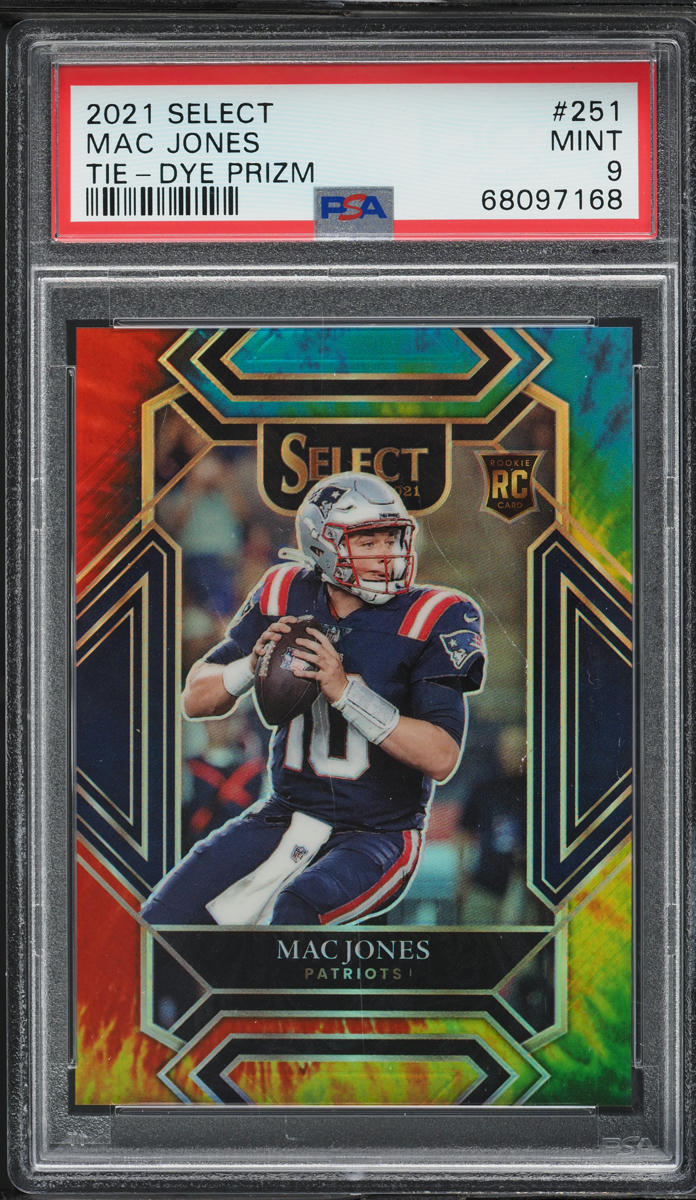 2021 Select Club Level Tie-Dye Prizm Mac Jones ROOKIE /25 #251 PSA 9 MINT