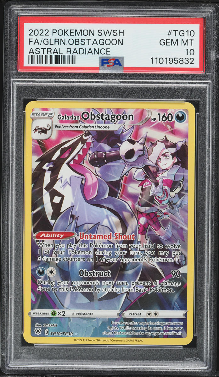 2022 Pokemon Sword & Shield Astral Radiance CHR Galarian Obstagoon #TG10 PSA 10 GEM MINT