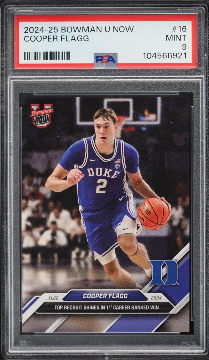 2024 Bowman University Now Cooper Flagg #16 PSA 9 MINT - Photo 1