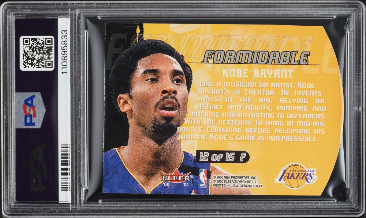 2000 Fleer Genuine Formidable Die-Cut Kobe Bryant #12 PSA 8 NM-MT - Photo 2