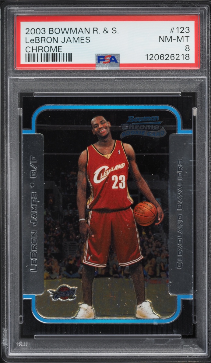 2003 Bowman Chrome Rookies & Stars LeBron James ROOKIE #123 PSA 8 NM-MT - Photo 1
