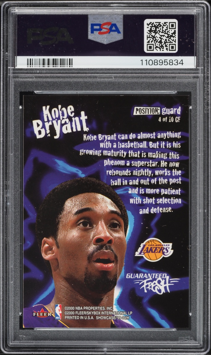 1999 Flair Showcase Guaranteed Fresh Kobe Bryant #4 PSA 9 MINT - Photo 2
