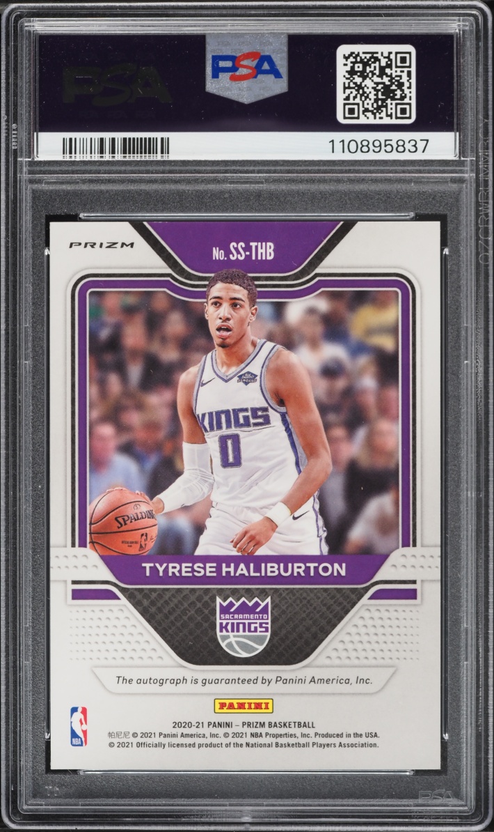 2020 Panini Prizm Sensational Silver Tyrese Haliburton ROOKIE AUTO #SS-THB PSA 8 NM-MT - Photo 2
