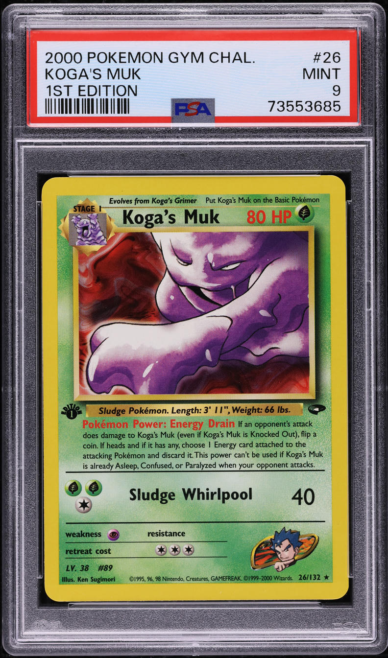 2000 Pokemon Gym Challenge 1st Edition Koga's Muk #26 PSA 9 MINT