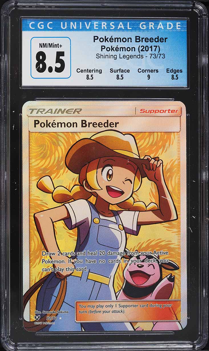 2017 Pokemon SM Shining Legends Full Art Pokemon Breeder #73 CGC 8.5 NM-MT+