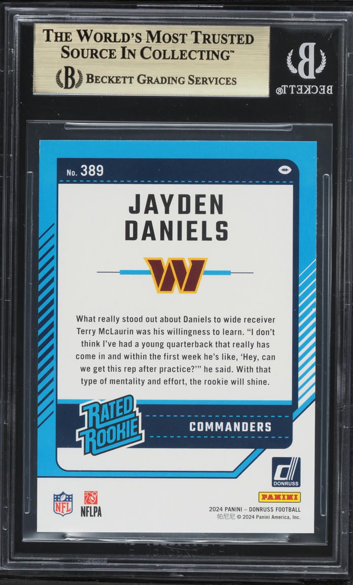 2024 Donruss Football Jayden Daniels ROOKIE #389 BGS 9.5 GEM MINT