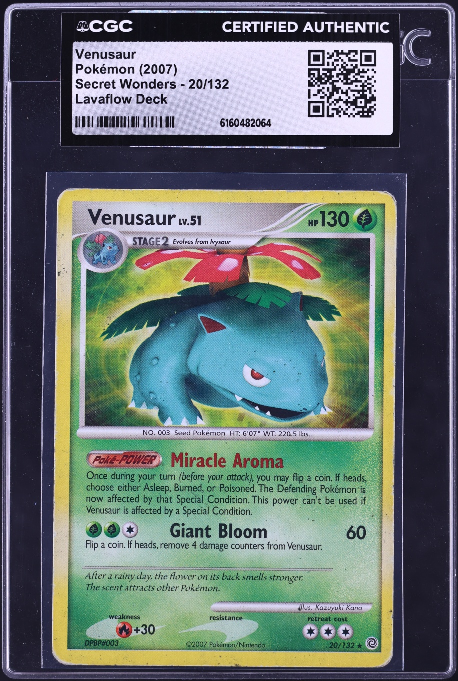 2007 Pokemon Diamond & Pearl Secret Wonders Lavaflow Deck Venusaur #20 CGC AUTH