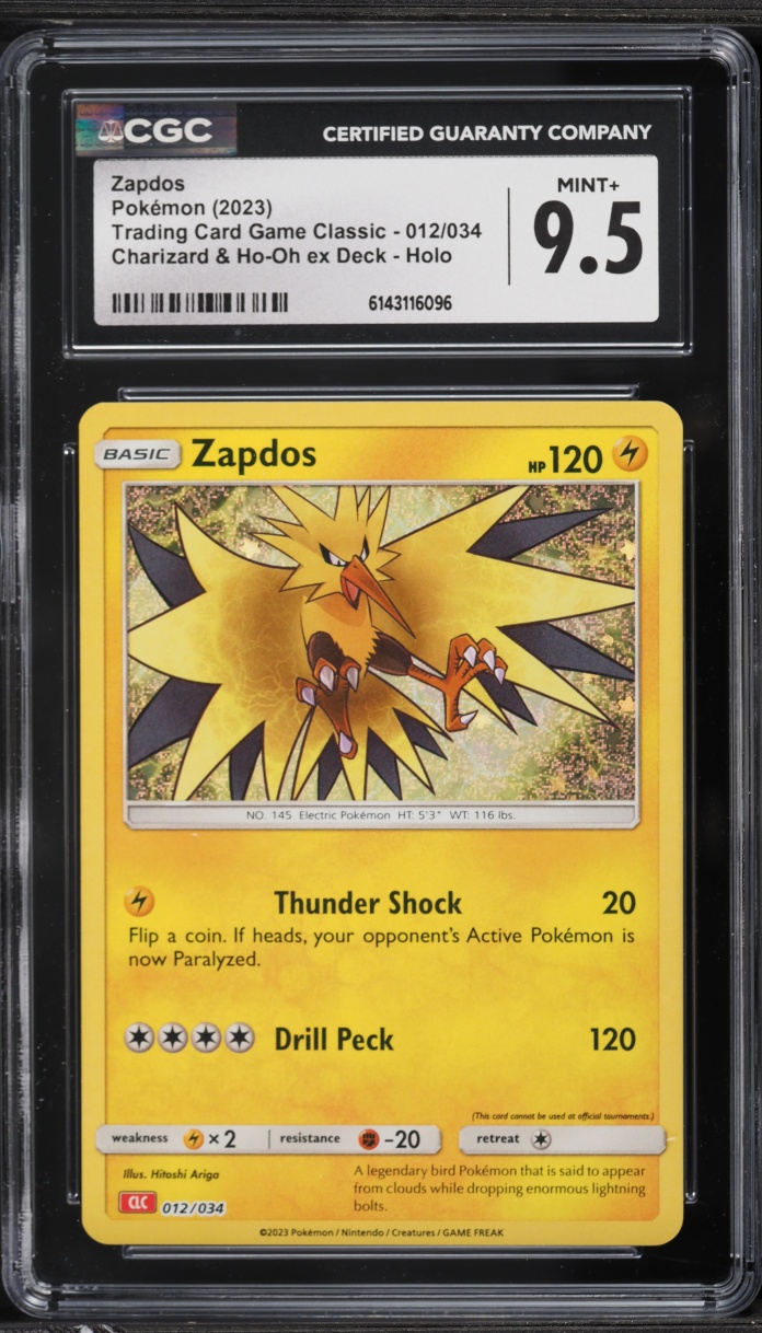 2023 Pokemon TCG Classic Collection Holo Zapdos #12 CGC 9.5 MINT+