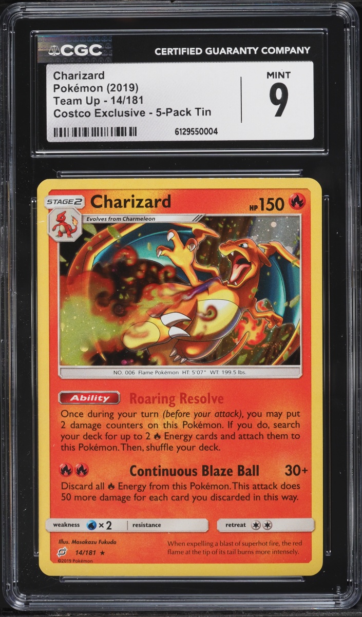 2019 Pokemon Sun & Moon Team Up Costco Exclusive Charizard #14 CGC 9 MINT
