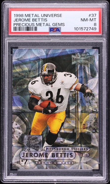 1998 Metal Universe Precious Metal Gems PMG Jerome Bettis /50 #37 PSA 8 NM-MT