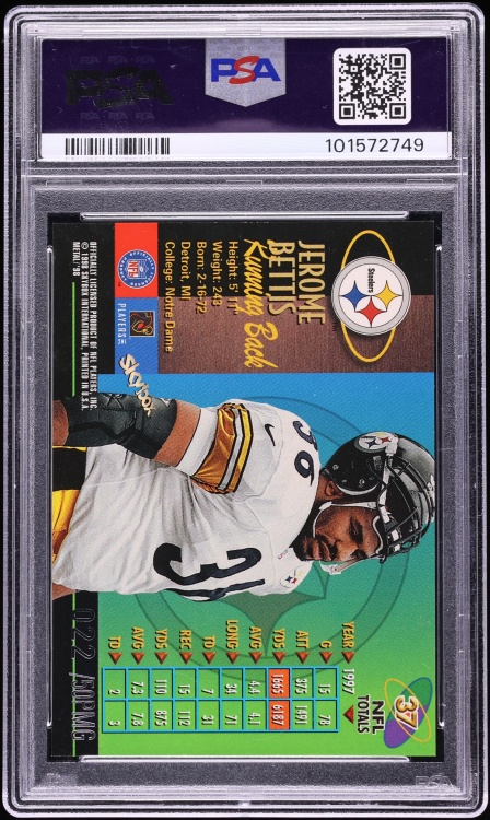 1998 Metal Universe Precious Metal Gems PMG Jerome Bettis /50 #37 PSA 8 NM-MT