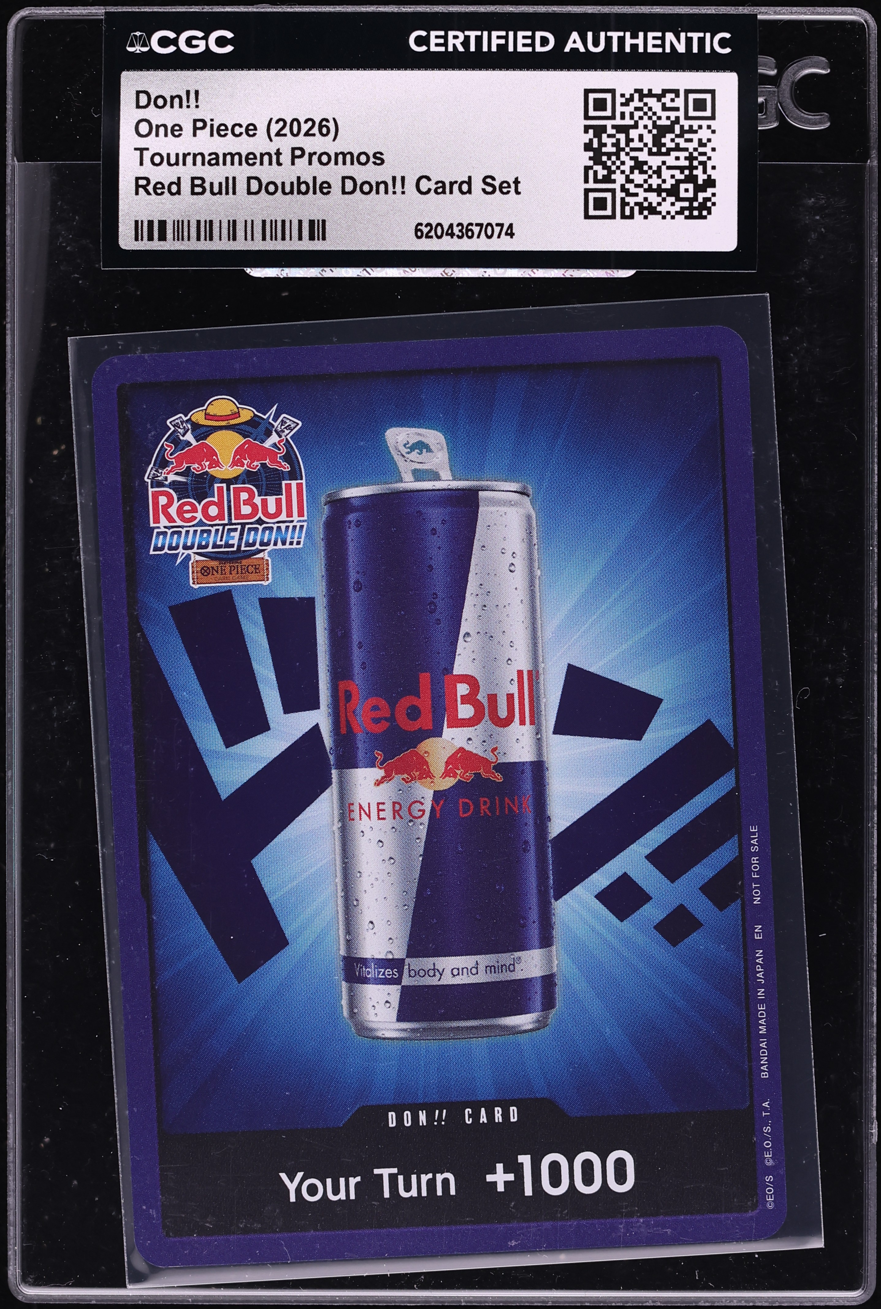 2026 One Piece Tournament Promo Red Bull Double Card Set Don!! CGC AUTH