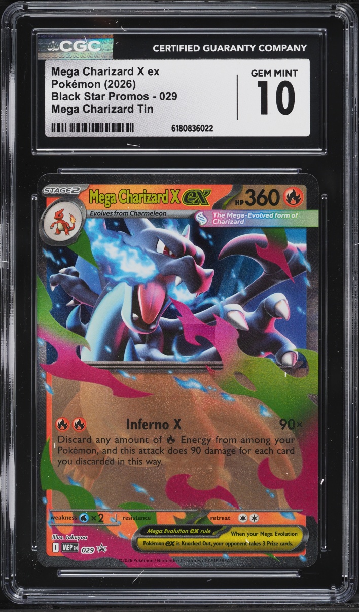 2026 Pokemon Mega Evolution Promo Tin Mega Charizard X EX #29 CGC 10 GEM MINT