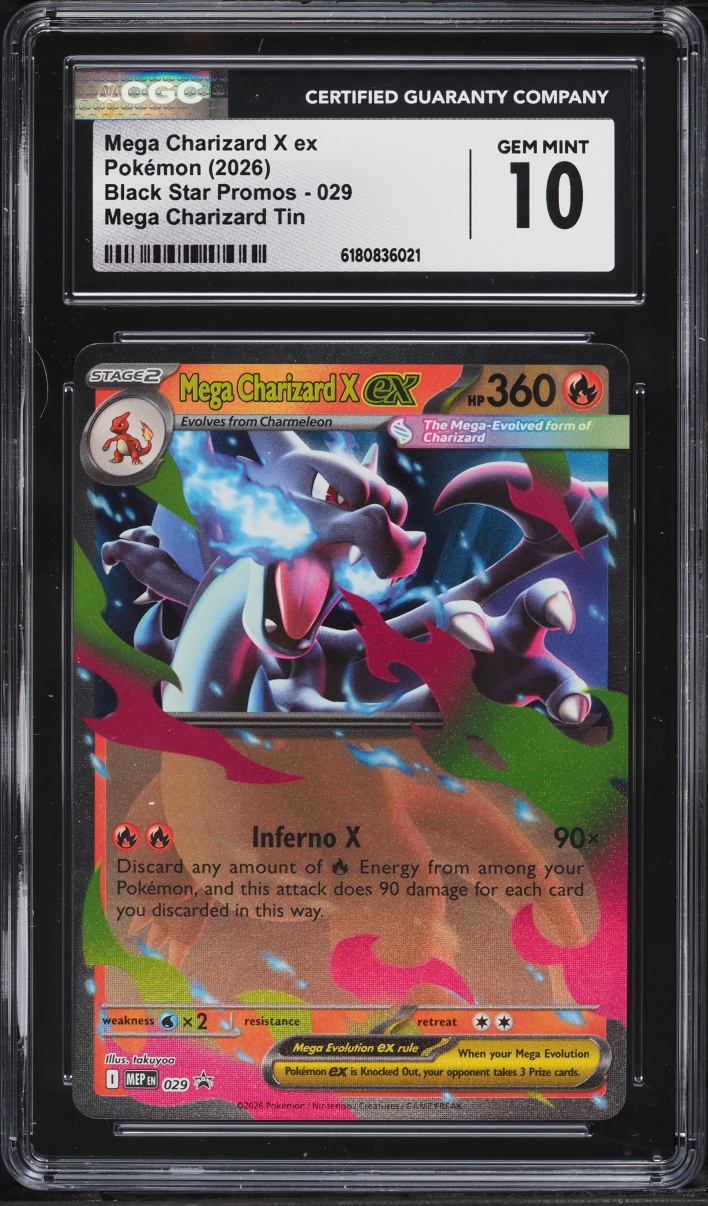 2026 Pokemon Mega Evolution Promo Tin Mega Charizard X EX #29 CGC 10 GEM MINT