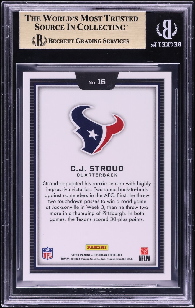 2023 Panini Obsidian Black Color Blast C.J. Stroud ROOKIE #16 BGS 9.5 GEM MINT