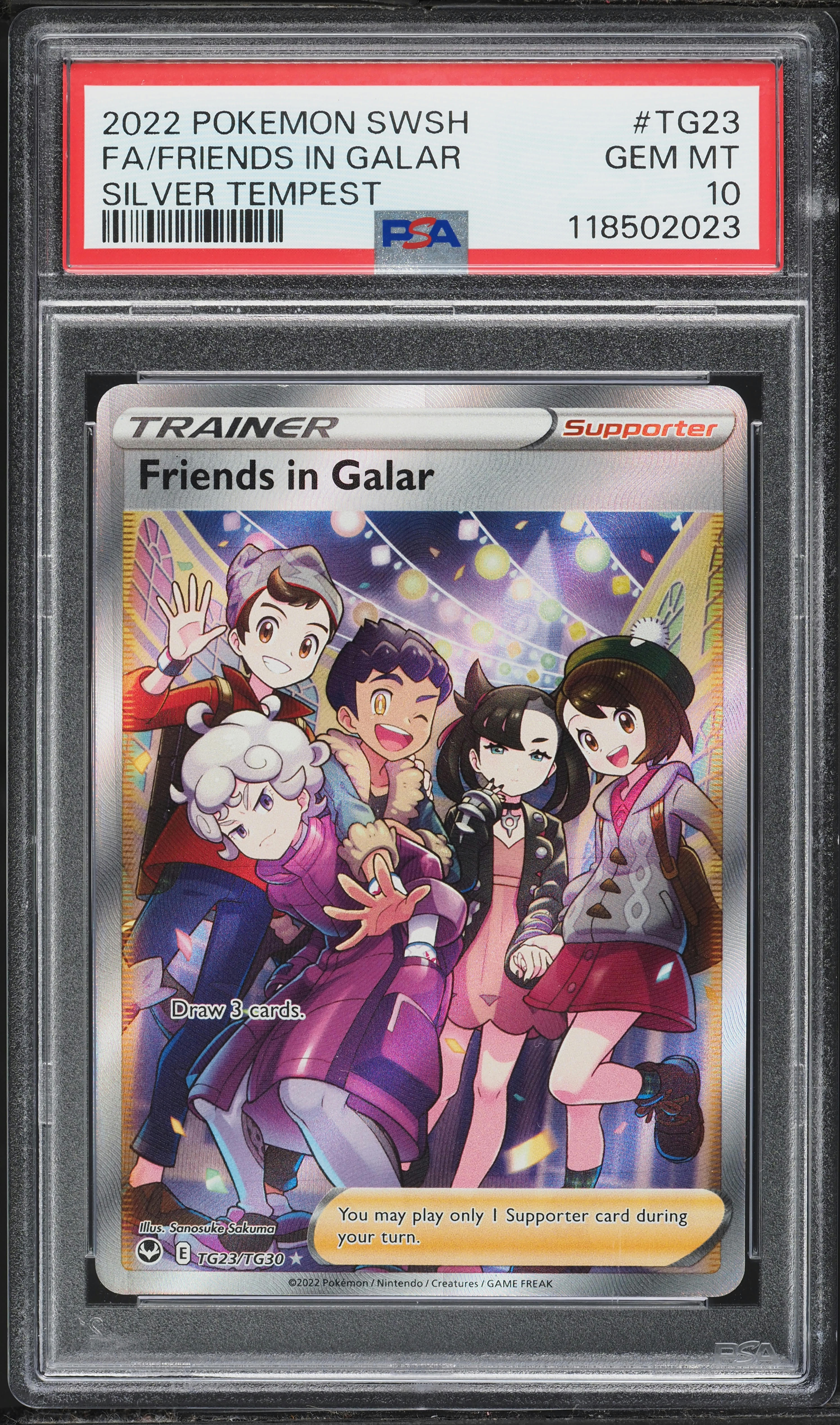 2022 Pokemon Sword & Shield Silver Tempest Full Art Friends In Galar #TG23 PSA 10 GEM MINT