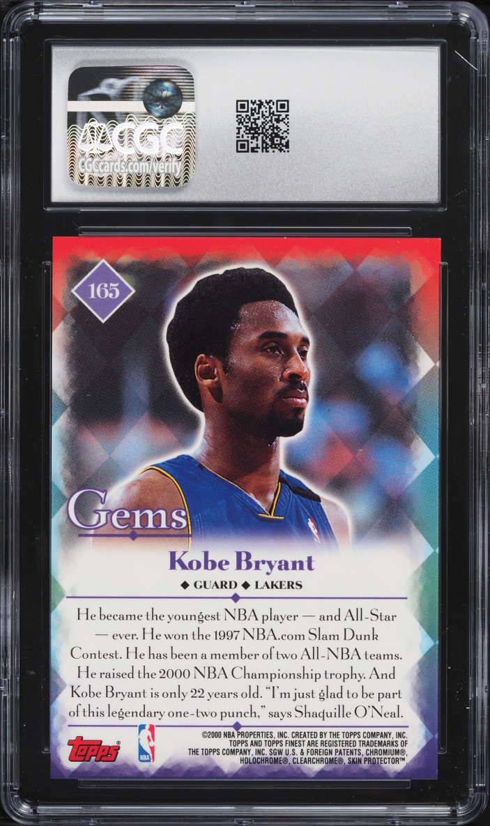 2000 Finest Basketball Kobe Bryant #165 CGC 8 NM-MT