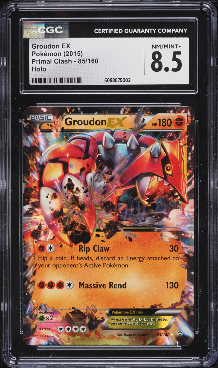 2015 Pokemon XY Primal Clash Holo Groudon EX #85 CGC 8.5 NM-MT+