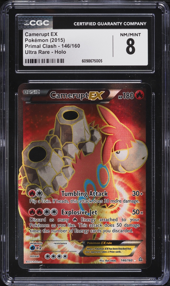 2015 Pokemon XY Primal Clash Full Art Camerupt EX #146 CGC 8 NM-MT