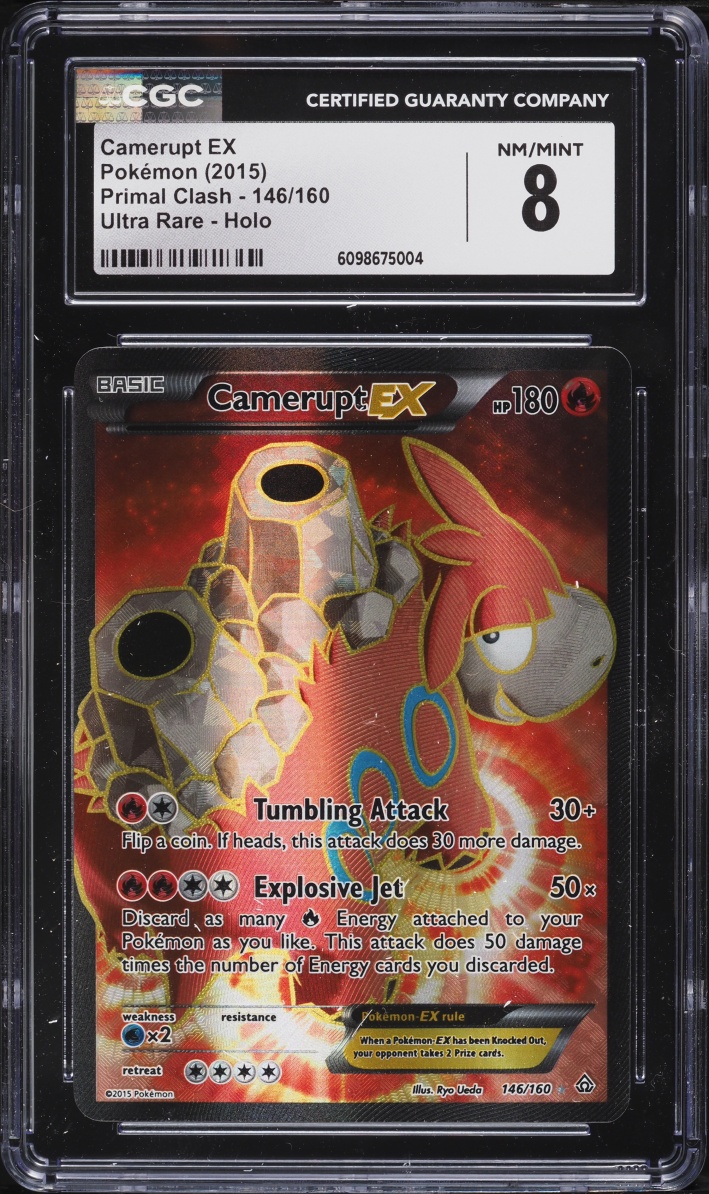 2015 Pokemon XY Primal Clash Full Art Camerupt EX #146 CGC 8 NM-MT