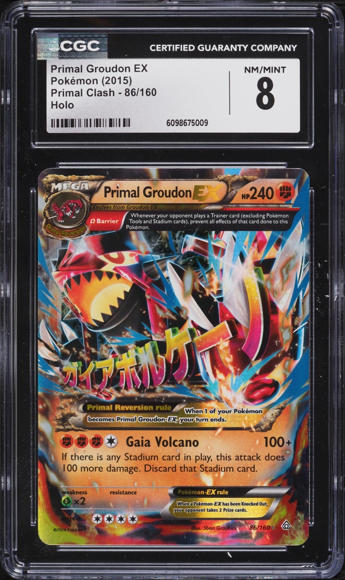 2015 Pokemon XY Primal Clash Holo Primal Groudon EX #86 CGC 8 NM-MT