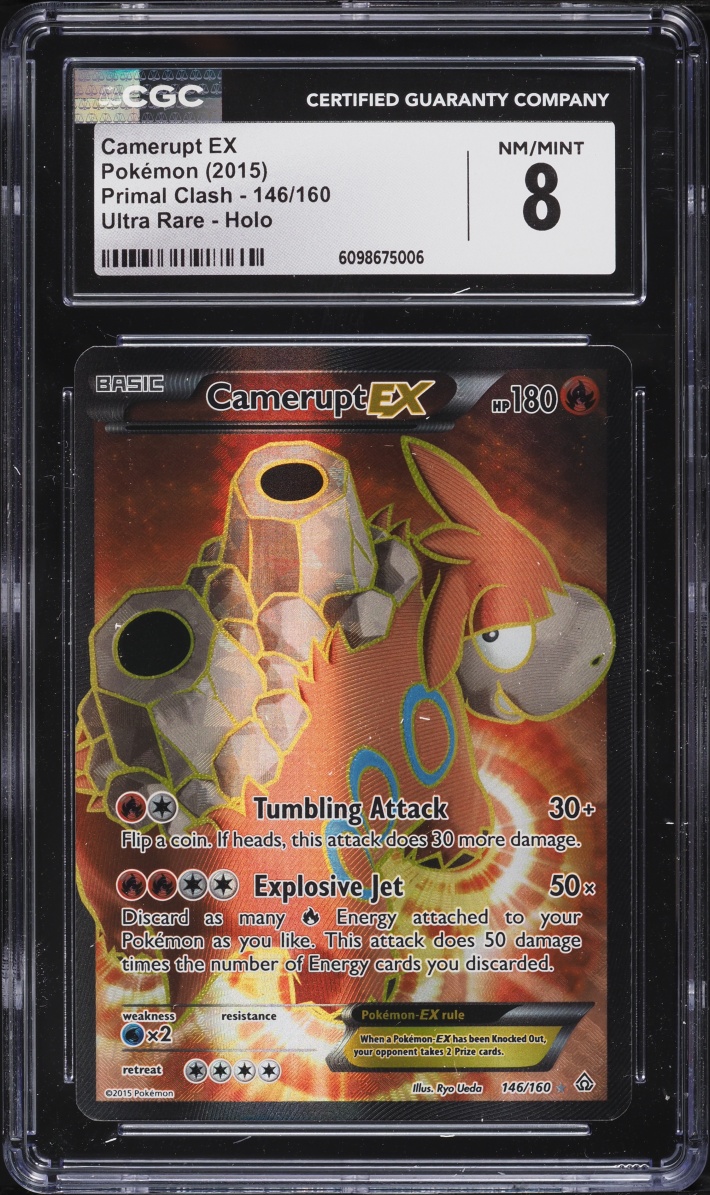 2015 Pokemon XY Primal Clash Full Art Camerupt EX #146 CGC 8 NM-MT