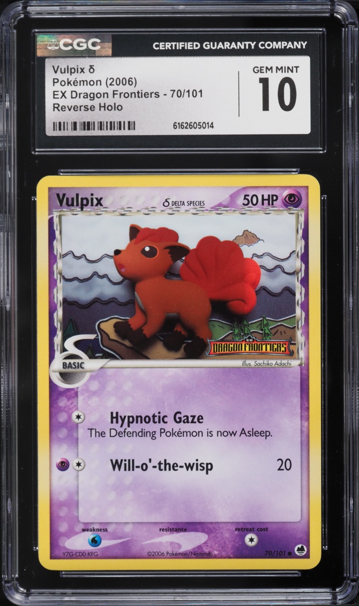 2006 Pokemon EX Dragon Frontiers Reverse Holo Vulpix #70 CGC 10 GEM MINT