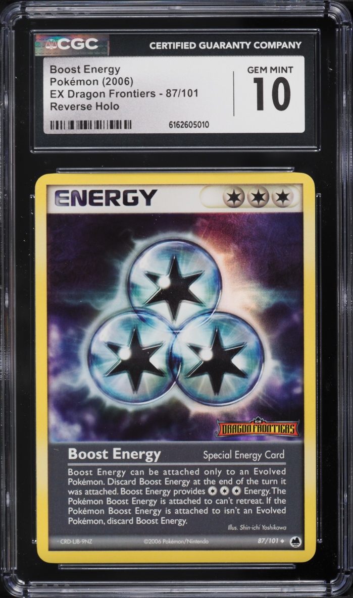2006 Pokemon EX Dragon Frontiers Reverse Holo Boost Energy #87 CGC 10 GEM MINT