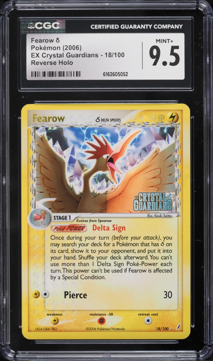 2006 Pokemon EX Crystal Guardians Reverse Holo Fearow #18 CGC 9.5 MINT+