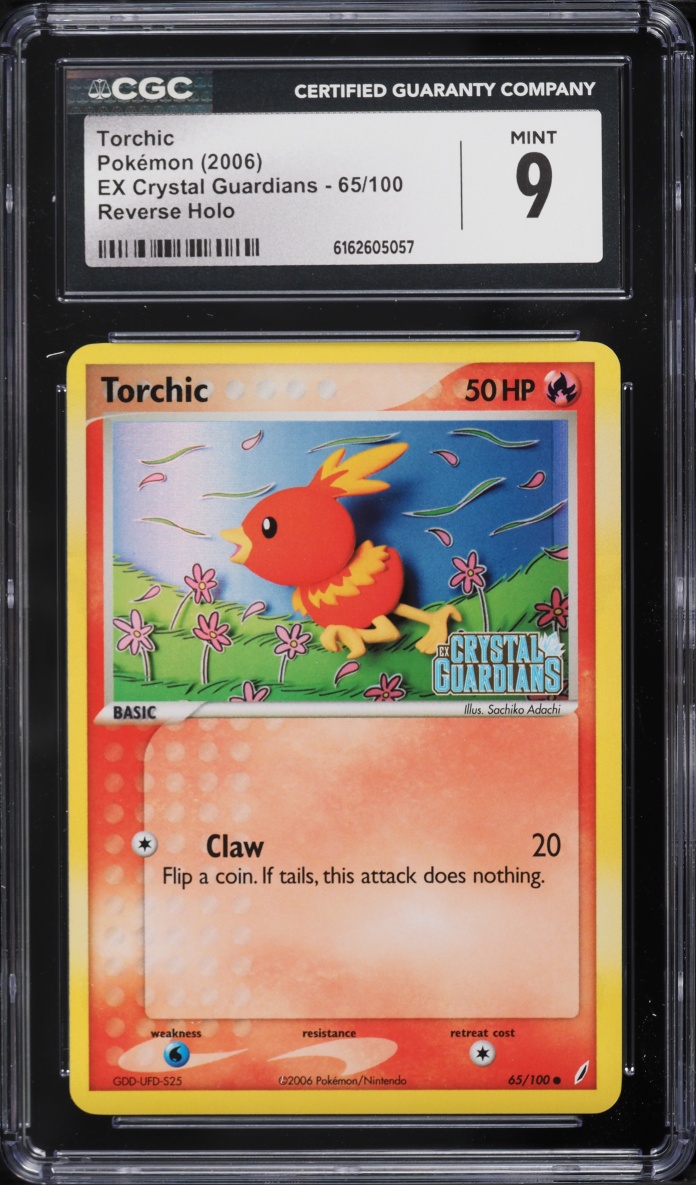 2006 Pokemon EX Crystal Guardians Reverse Holo Torchic #65 CGC 9 MINT