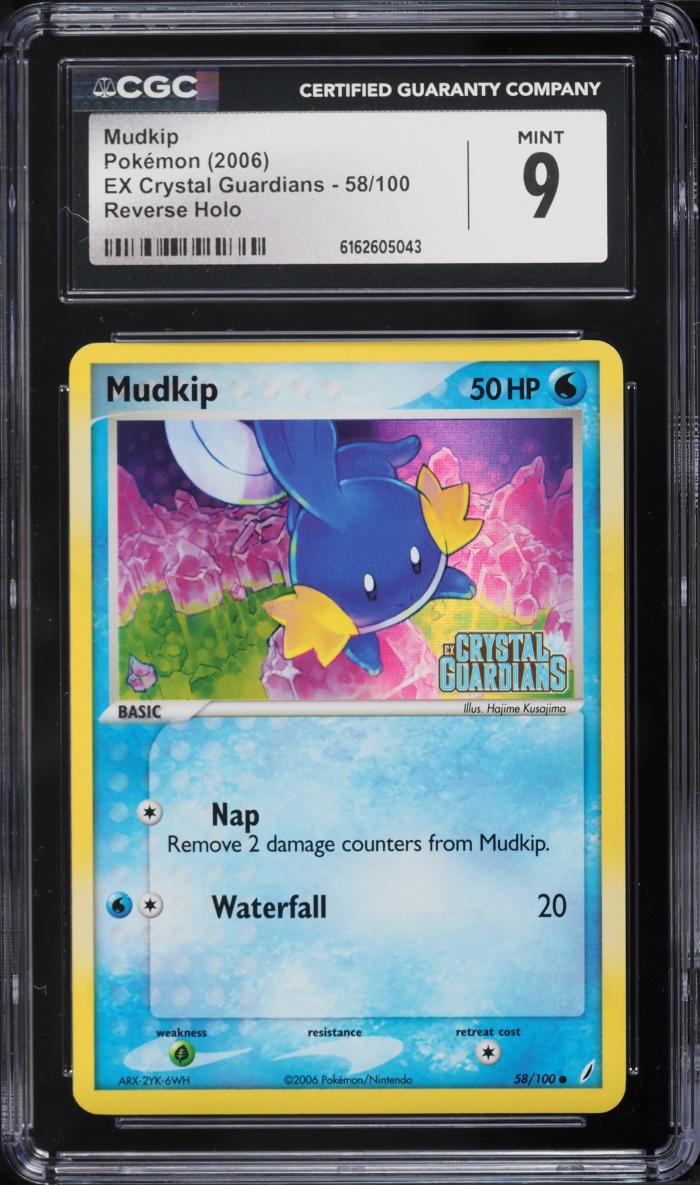 2006 Pokemon EX Crystal Guardians Reverse Holo Mudkip #58 CGC 9 MINT