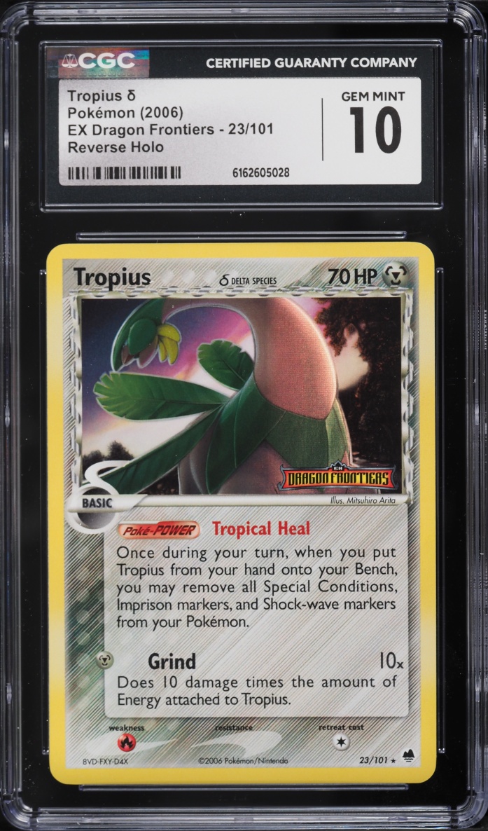 2006 Pokemon EX Dragon Frontiers Reverse Holo Tropius #23 CGC 10 GEM MINT
