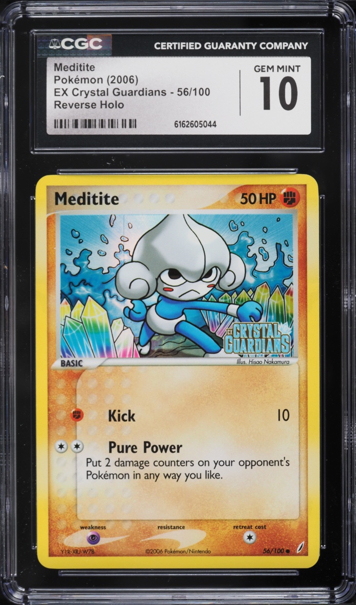 2006 Pokemon EX Crystal Guardians Reverse Holo Meditite #56 CGC 10 GEM MINT