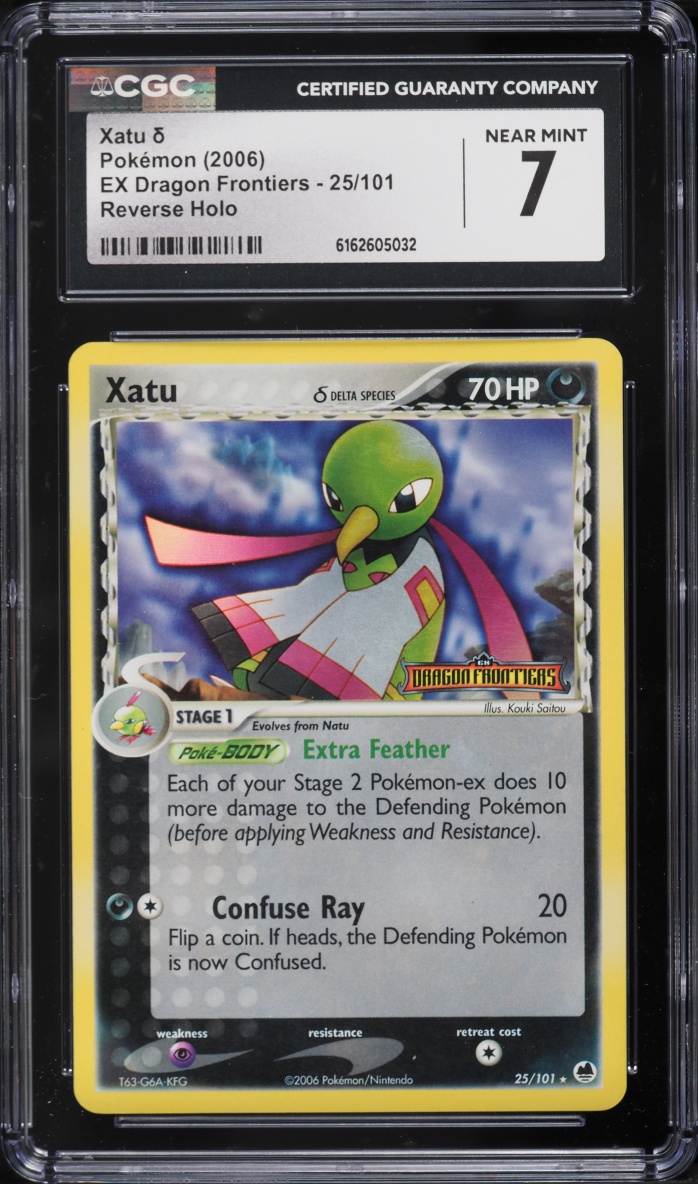2006 Pokemon EX Dragon Frontiers Reverse Holo Xatu #25 CGC 7 NRMT