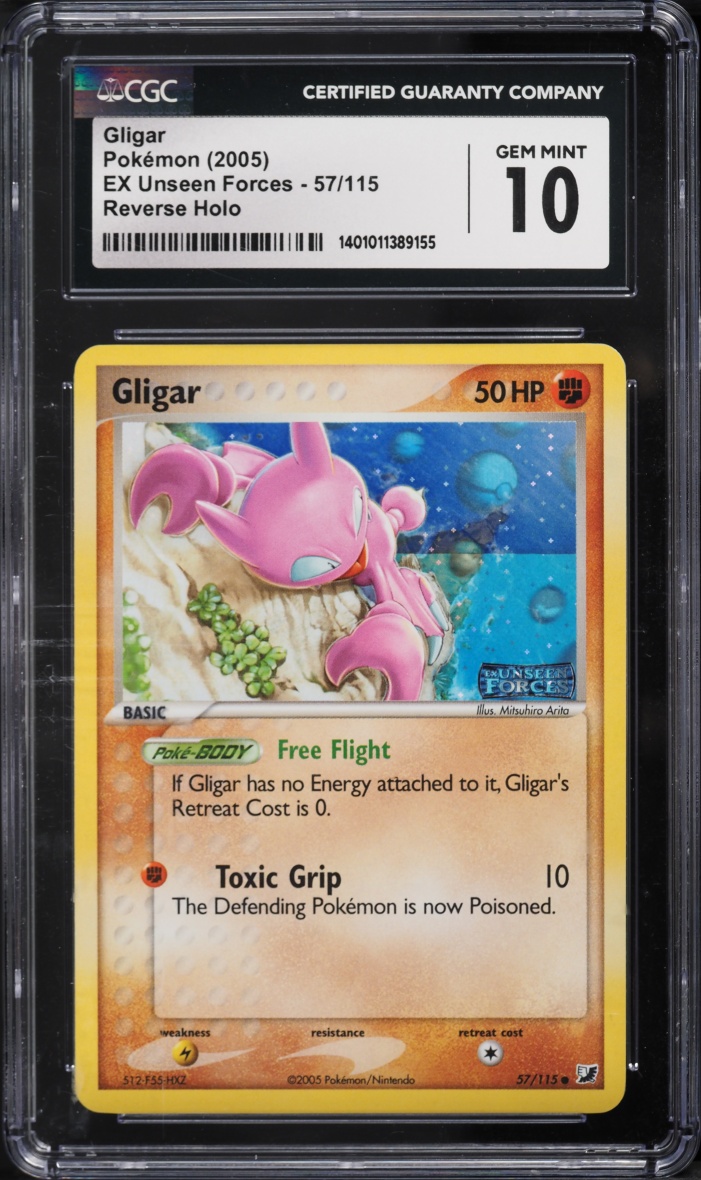 2005 Pokemon EX Unseen Forces Reverse Holo Gligar #57 CGC 10 GEM MINT