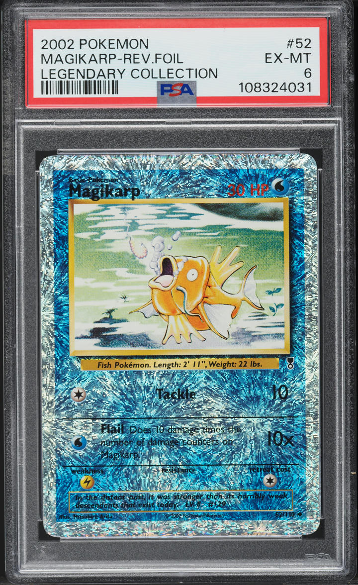 2002 Pokemon Legendary Collection Reverse Holo Magikarp #52 PSA 6 EXMT