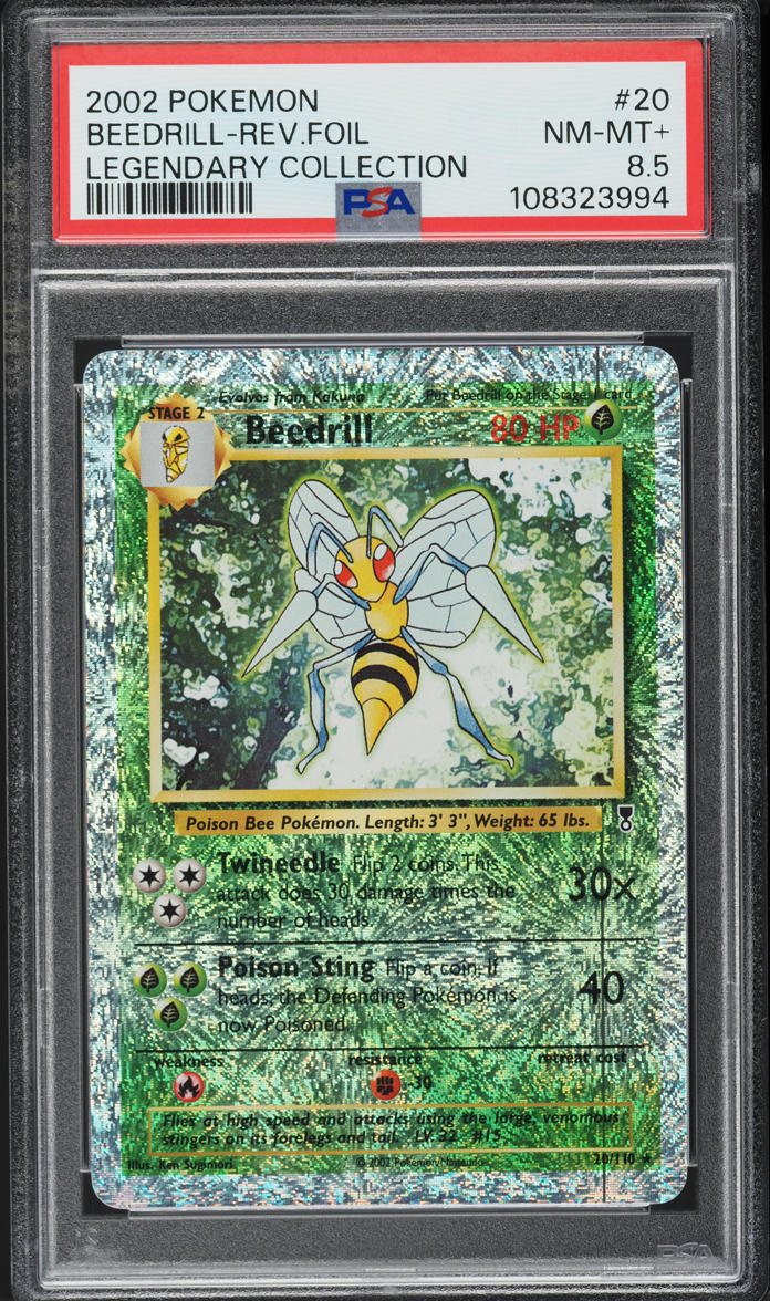 2002 Pokemon Legendary Collection Reverse Holo Beedrill #20 PSA 8.5 NM-MT+