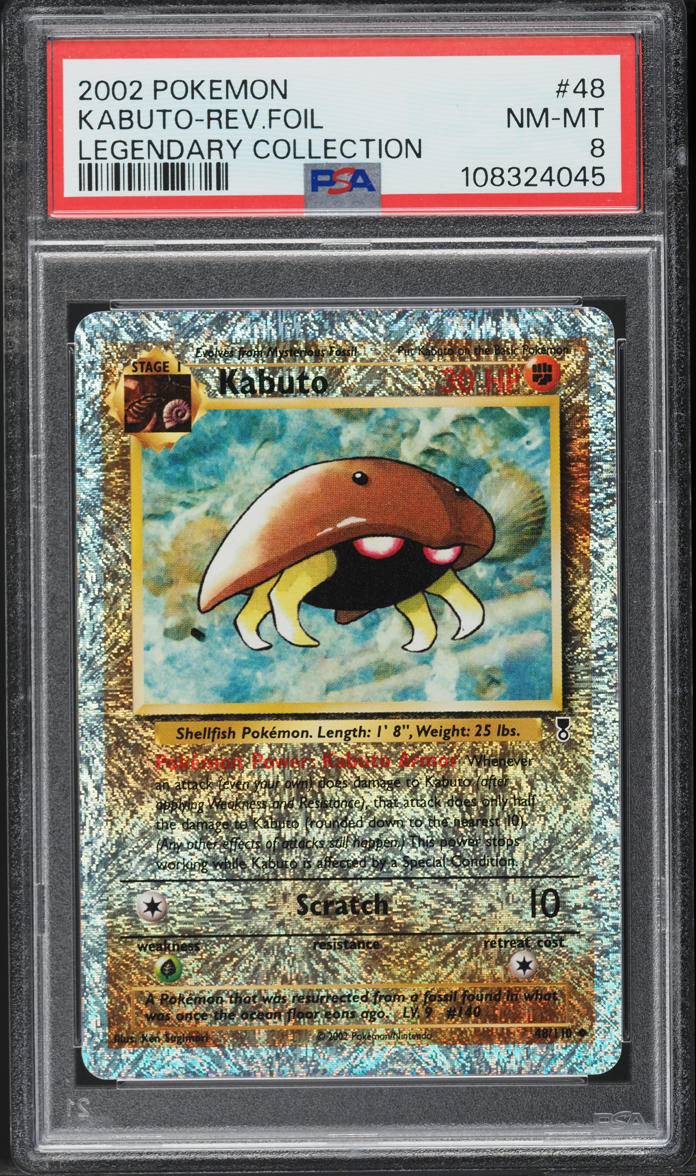 2002 Pokemon Legendary Collection Reverse Holo Kabuto #48 PSA 8 NM-MT