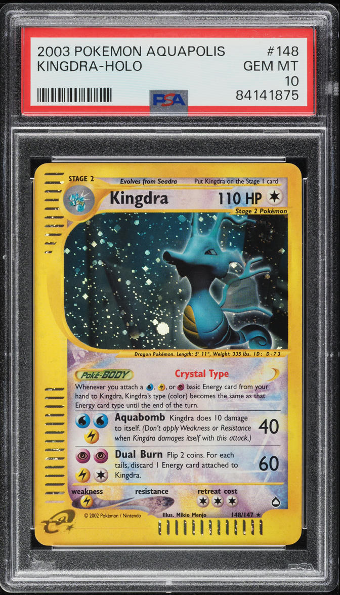 2003 Pokemon Aquapolis Holo Crystal Kingdra #148 PSA 10 GEM MINT