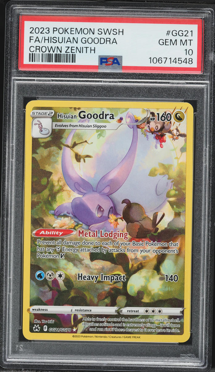 2023 Pokemon Sword & Shield Crown Zenith Full Art Hisuian Goodra #GG21 PSA 10 GEM MINT